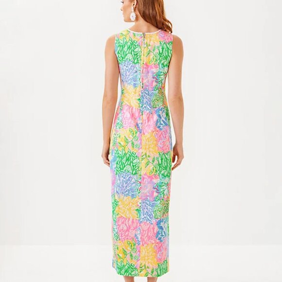 LILLY PULITZER Sarabeth Maxi Shift Dress Multi Bright Delight Patch 2 $548 NWT - Picture 5 of 7